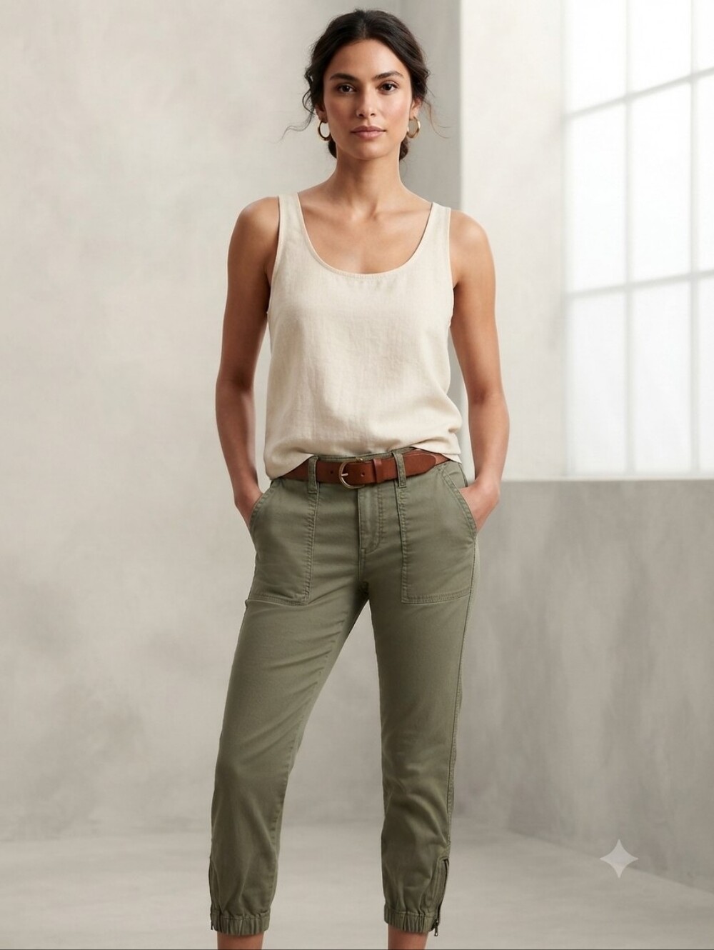 Banana Republic Women's Green Cargo Pants Size 4